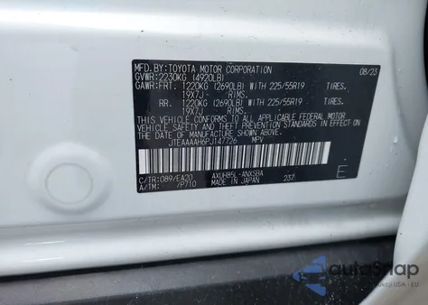 2023 Toyota Venza Limited из США, поврежденный, VIN JTEAAAAH6PJ147726